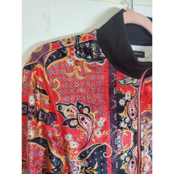 INC International Concepts Jacket Women Size Medium Pockets Red Paisley Zipper - Picture 12 of 15